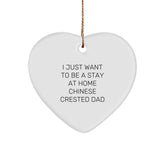 Chinese Crested Dog Dad Heart Ornament, Funny Quote Gifts from Family for Men, Unique Christmas Unique Gifts - Image 1